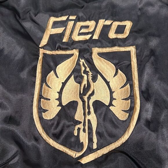 Vtg Pontiac Fiero Wings Racing satin bomber jacket embroidered Scott Uzzel XL - Picture 8 of 12